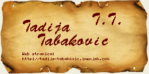 Tadija Tabaković vizit kartica